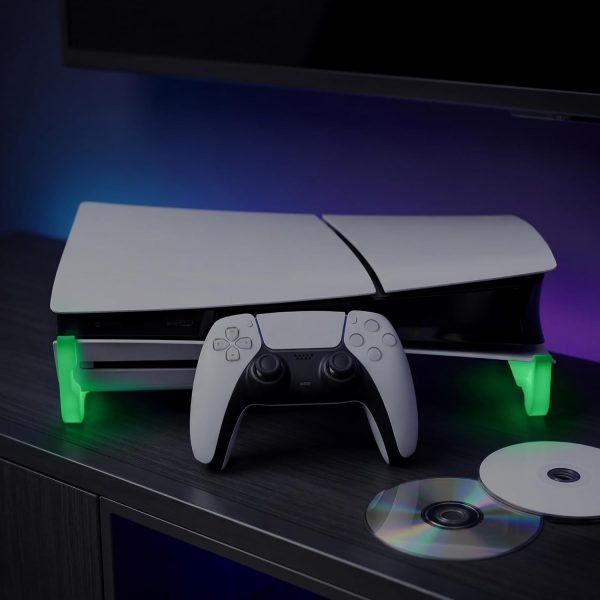 Morpiq Horizontal Stand Compatible with PS5 Slim (Disc Edition) - Glow in the Dark
